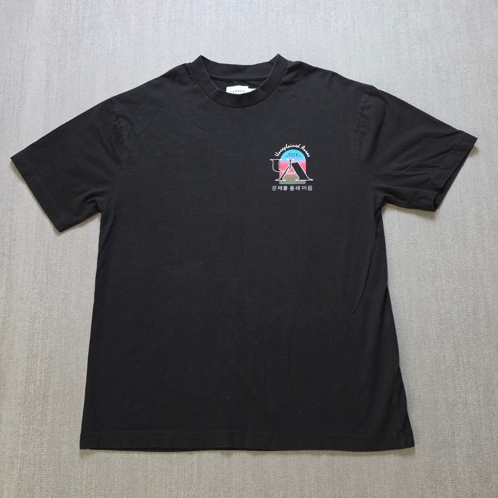 Topman T-Shirt Mens L Black Unexplained Auras Graphic Mind Over Matter Tee